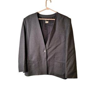 Jacqueline Size 14 Women's Jacket 100% Wool Gray Blazer